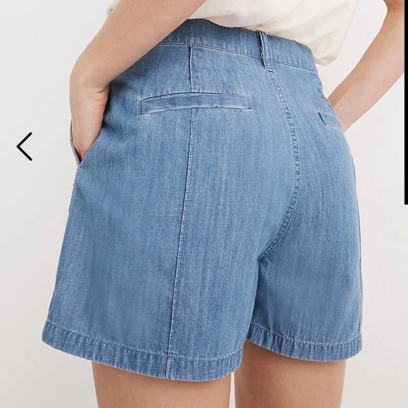 NWT Madewell Size 32 Pintuck Denim Shorts Chambray - Picture 3 of 6